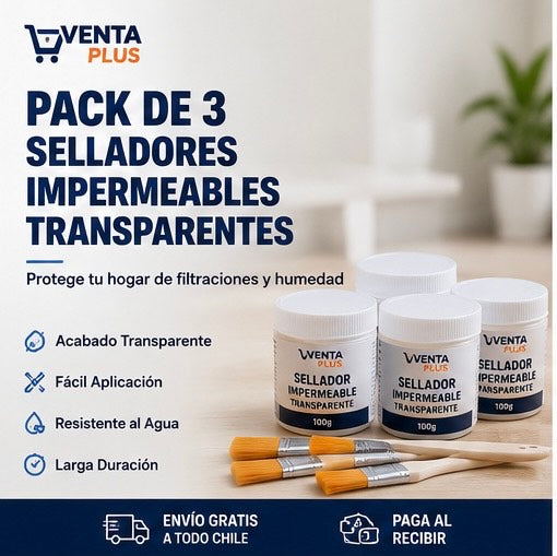 💧 Pack de 3 Selladores Impermeables Transparentes | Protege tu Hogar de Filtraciones y Humedad